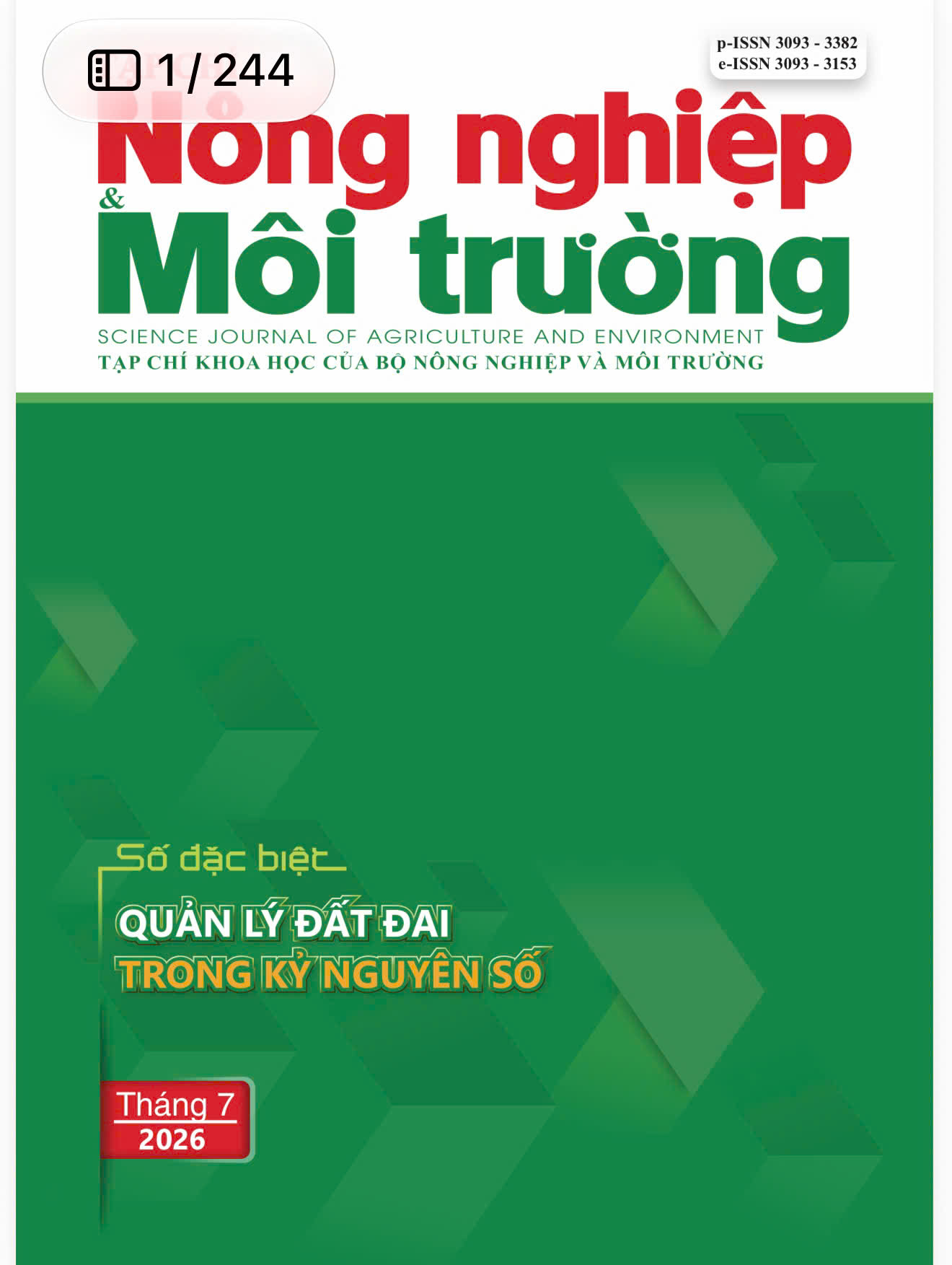					Xem Số Tháng 7 (2026): SỐ ĐẶC BIỆT: QUẢN LÝ ĐẤT ĐAI TRONG KỶ NGUYÊN SỐ
				